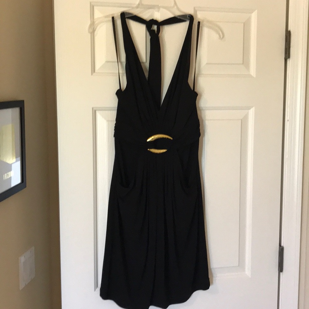 Black BCBG halter dress